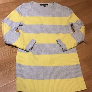Banana republic striped ribbed grey yellow top